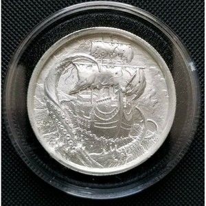 2 oz Elemetal KRAKEN Ultra High Relief Silver Round In a Decorative Capsule